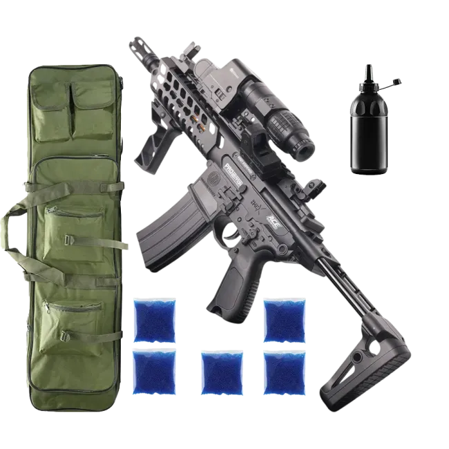 AR-15 Pro Max з трасером + 5 пачок орбізів + пляшка-дозатор + чохол-рюкзак