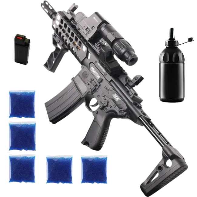 AR-15 Pro Max з трасером + 5 пачок орбізів + пляшка-дозатор + акумулятор