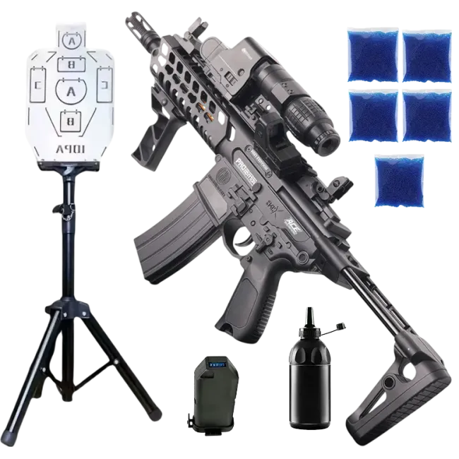 AR-15 Pro Max з трасером + 5 пачок орбізів + пляшка-дозатор + мішень