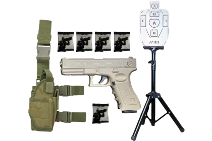Пістолет Glock-18 PRO + орбізи (5пач.) + кобура + мішень