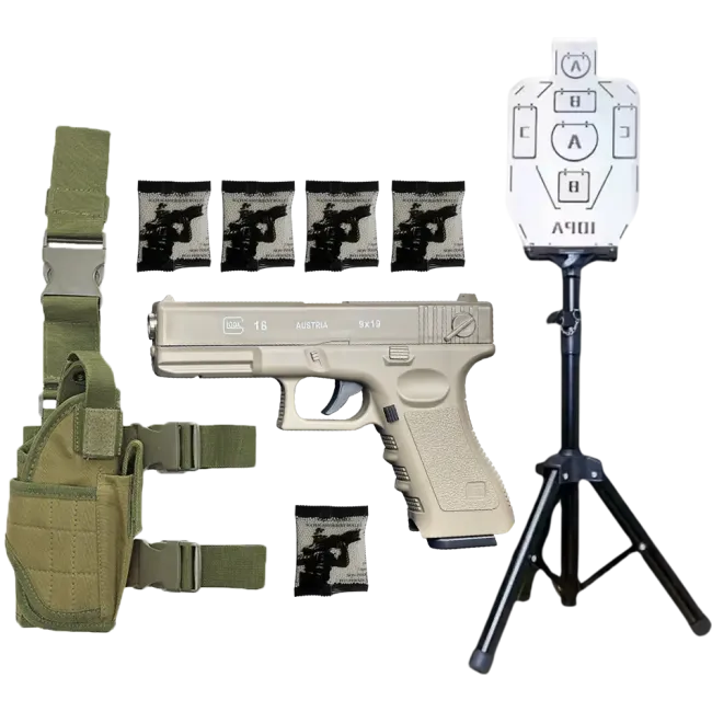 Пістолет Glock-18 PRO + орбізи (5пач.) + кобура + мішень