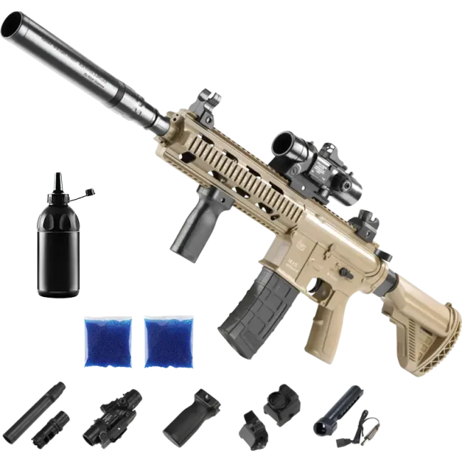 Автомат HK-416 PRO + орбізи (2пач.) + пляшка-дозатор