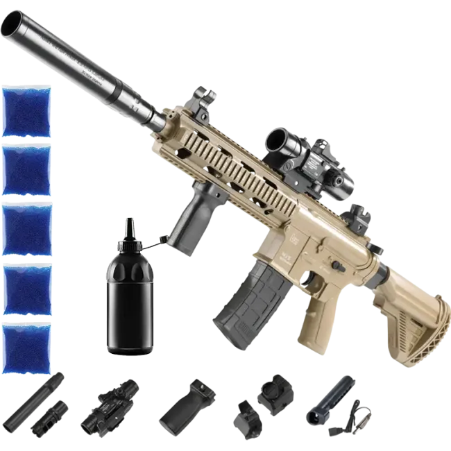 Автомат HK-416 PRO + орбізи (5пач.) + пляшка-дозатор