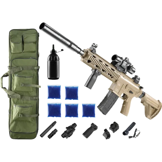 Автомат HK-416 PRO + орбізи (5пач.) + чохол + пляшка-дозатор
