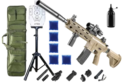 Автомат HK-416 PRO + орбізи (5пач.) + чохол + пляшка-дозатор + мішень