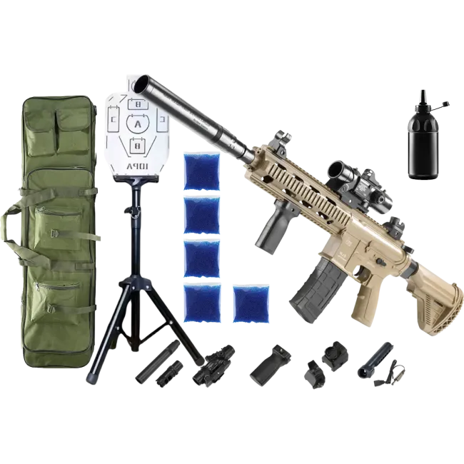 Автомат HK-416 PRO + орбізи (5пач.) + чохол + пляшка-дозатор + мішень