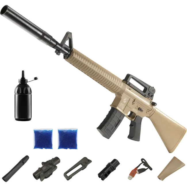 Автомат M-16 PRO + орбізи (2пач.) + пляшка-дозатор