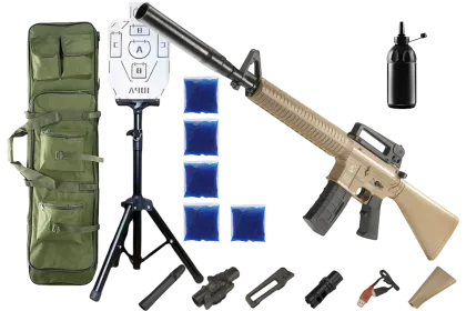 Автомат M-16 PRO + орбизы (5пач.) + чехол + бутылка-дозатор + мишень