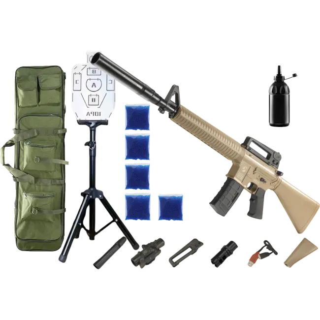 Автомат M-16 PRO + орбизы (5пач.) + чехол + бутылка-дозатор + мишень