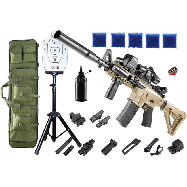 Автомат M4A1 PRO + орбізи (5пач.) + чохол + пляшка-дозатор + мішень