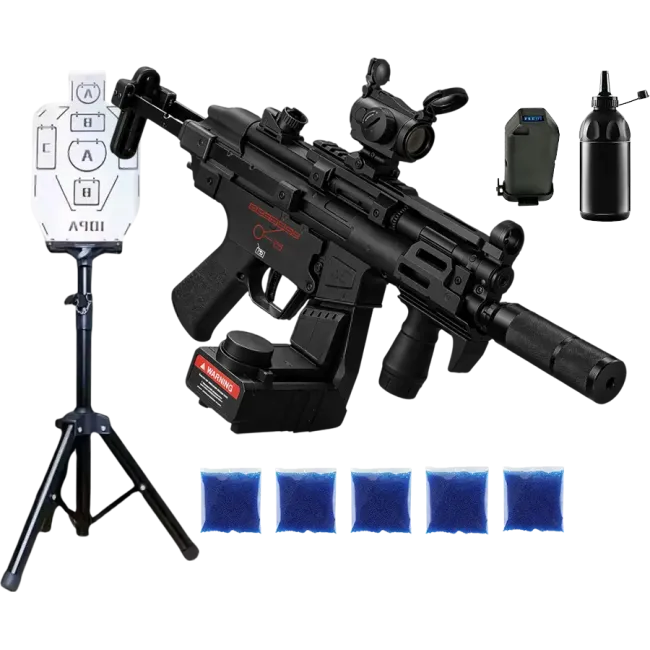 Автомат MP-5K Pro Max + орбізи (5пач.) + пляшка-дозатор + мішень + акумулятор