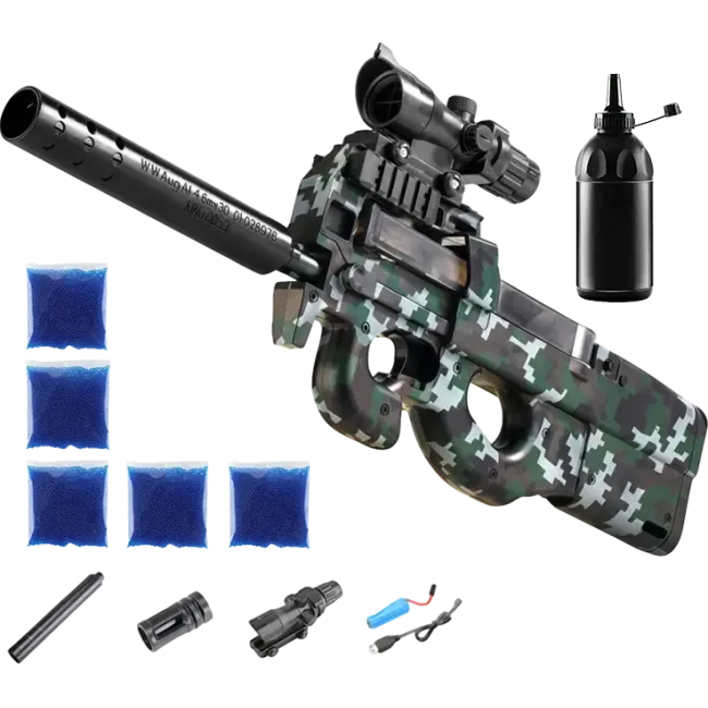 Автомат P-90 PRO + орбізи (5пач.) + пляшка-дозатор