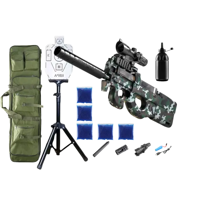 Автомат P-90 PRO + орбізи (5пач.) + чохол + пляшка-дозатор + мішень