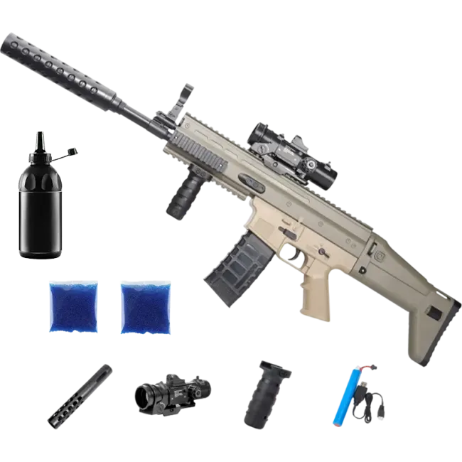 Автомат SCAR + орбізи (2пач.) + пляшка-дозатор