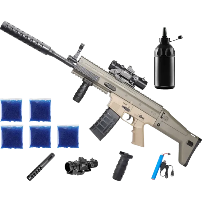 Автомат SCAR + орбізи (5пач.) + пляшка-дозатор
